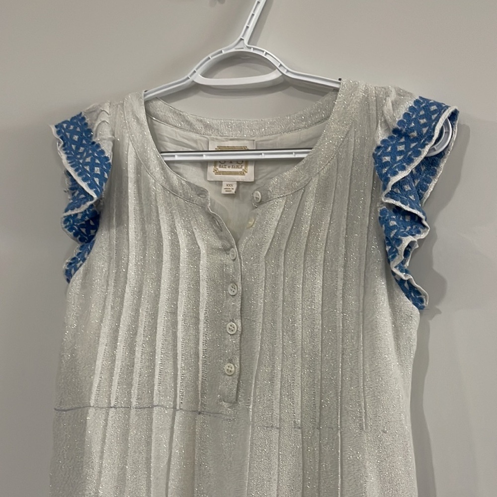 Embroidered STS Dress. Sail to Sable. Sparkle Demure Cottagecore Feminine XXS - Picture 2 of 9